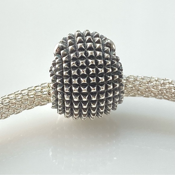 Sterling Silver Cute Hedgehog With Red Apple Charm - Picture 3 of 11